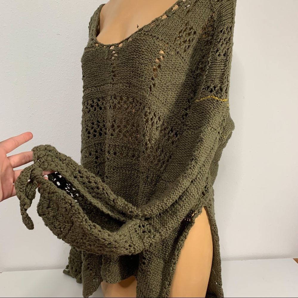 Free people flower child knit tunic green